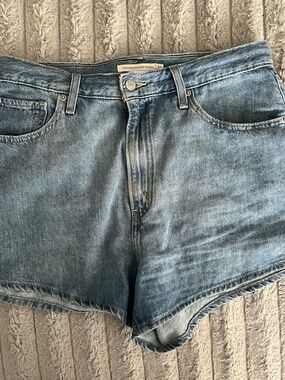 Levi's Light Blue High-Rise Jean Shorts